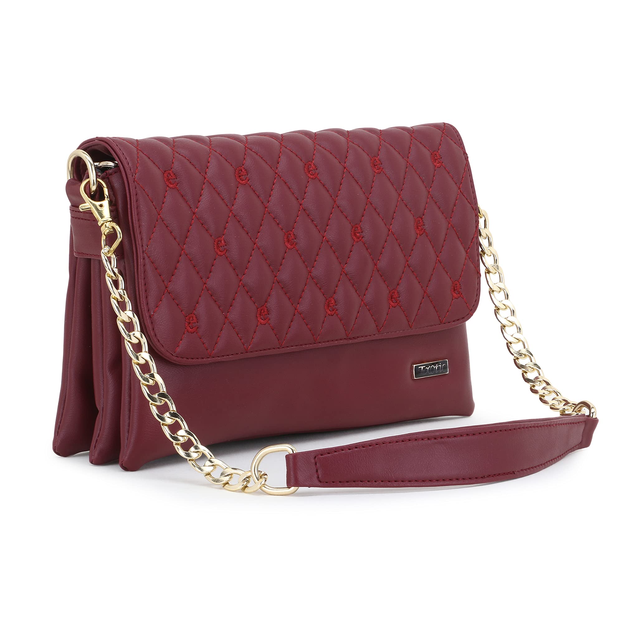 EXOTIC Womens Urban Style Zipper Sling Bag (Maroon) (B09C2D8VL1) Amazon Price History, Amazon Price Tracker
