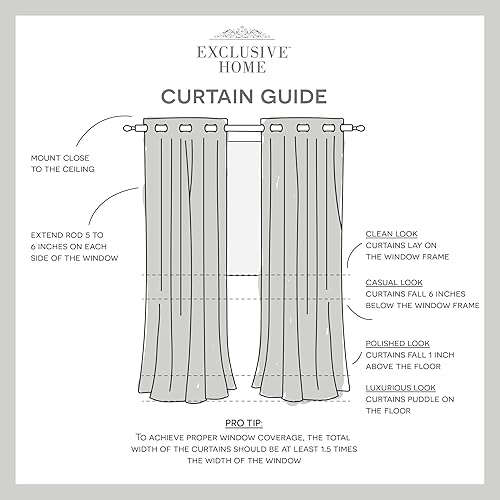 Miniatura 6 de Exclusive Home Loha - Par de paneles de cortinas de lino con ojales, 54 x 84 pulgadas, azul