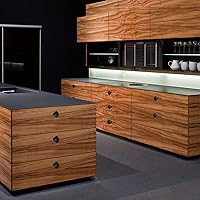 Vista 5 de 6 pomos negros para cajones de tocador, perilla moderna de 1.2 pulgadas para armarios y cajones