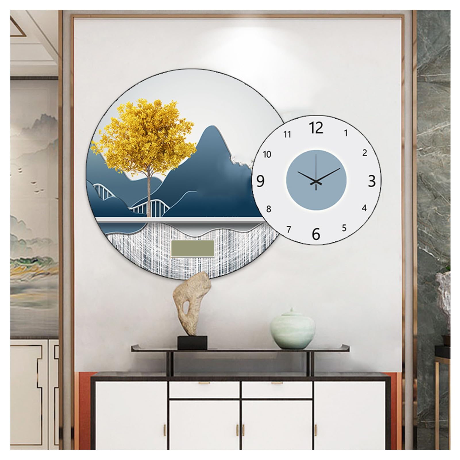 Decoratieve klok met verlichting voor eetkamer, stille