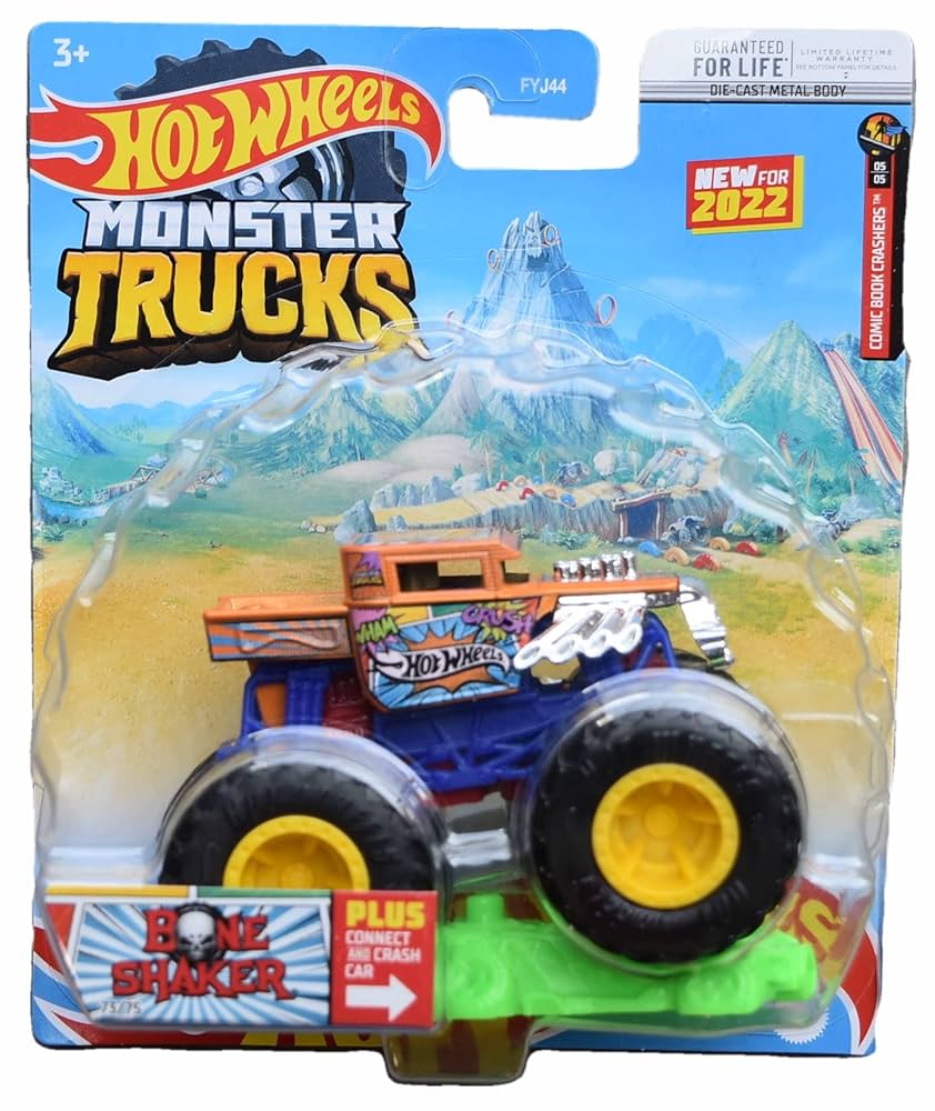 Amazon.com: Hot Wheels Monster Trucks Bone Shaker - Plus