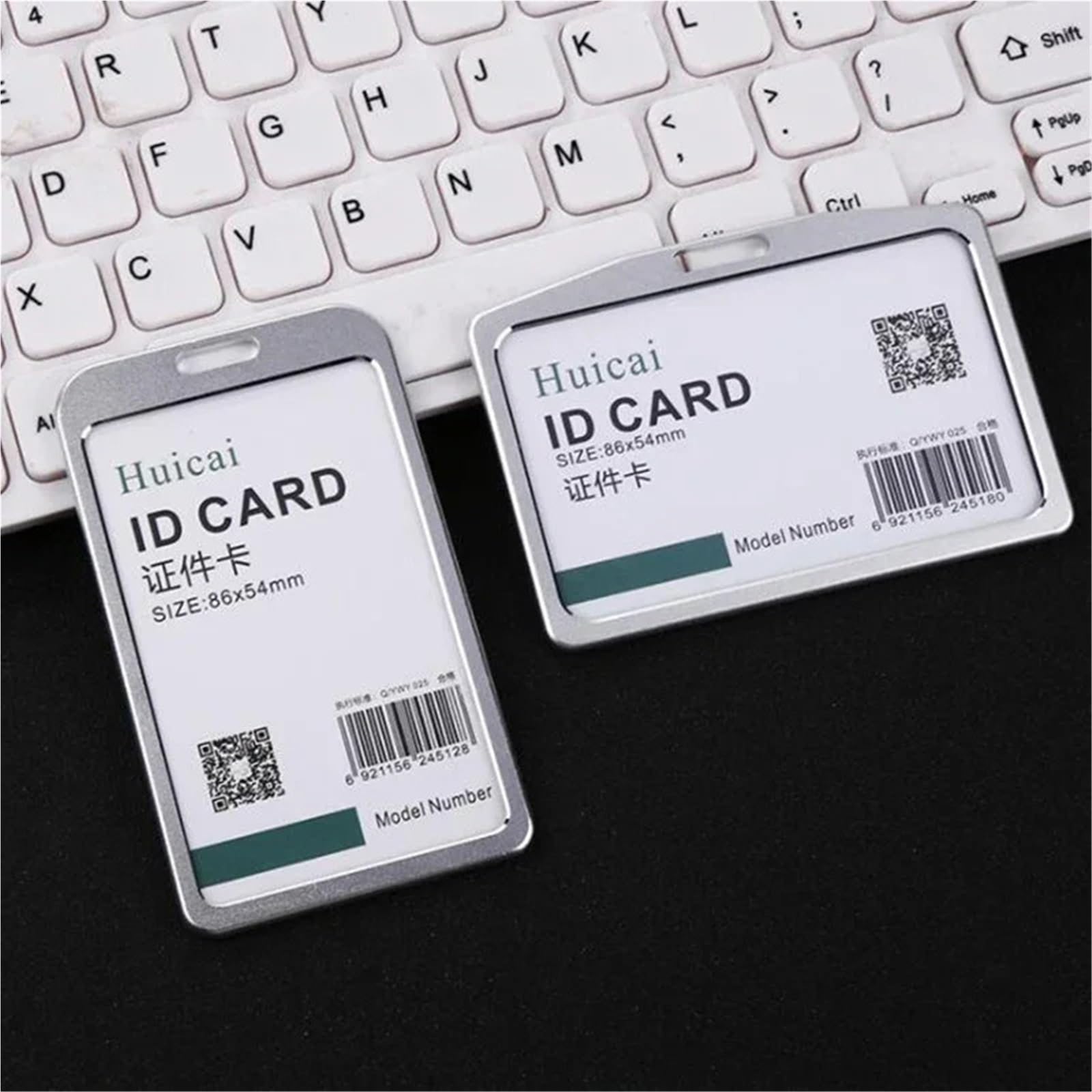 Lot de 15 porte-badges en aluminium pour le travail de bureau - Porte-cartes d'identité en alliage d'aluminium - Couverture pour nom d'employé de bureau (4)