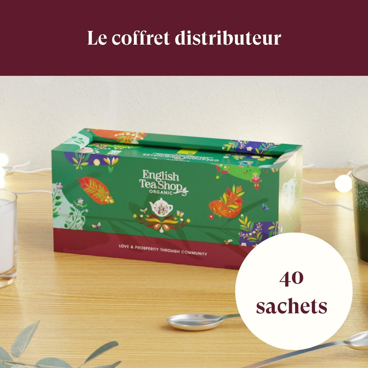English Tea Shop – Coffret thés bio Créations Originales – 5 recettes exotiques dans une boîte de 40 sachets – Coffret cadeau à offrir