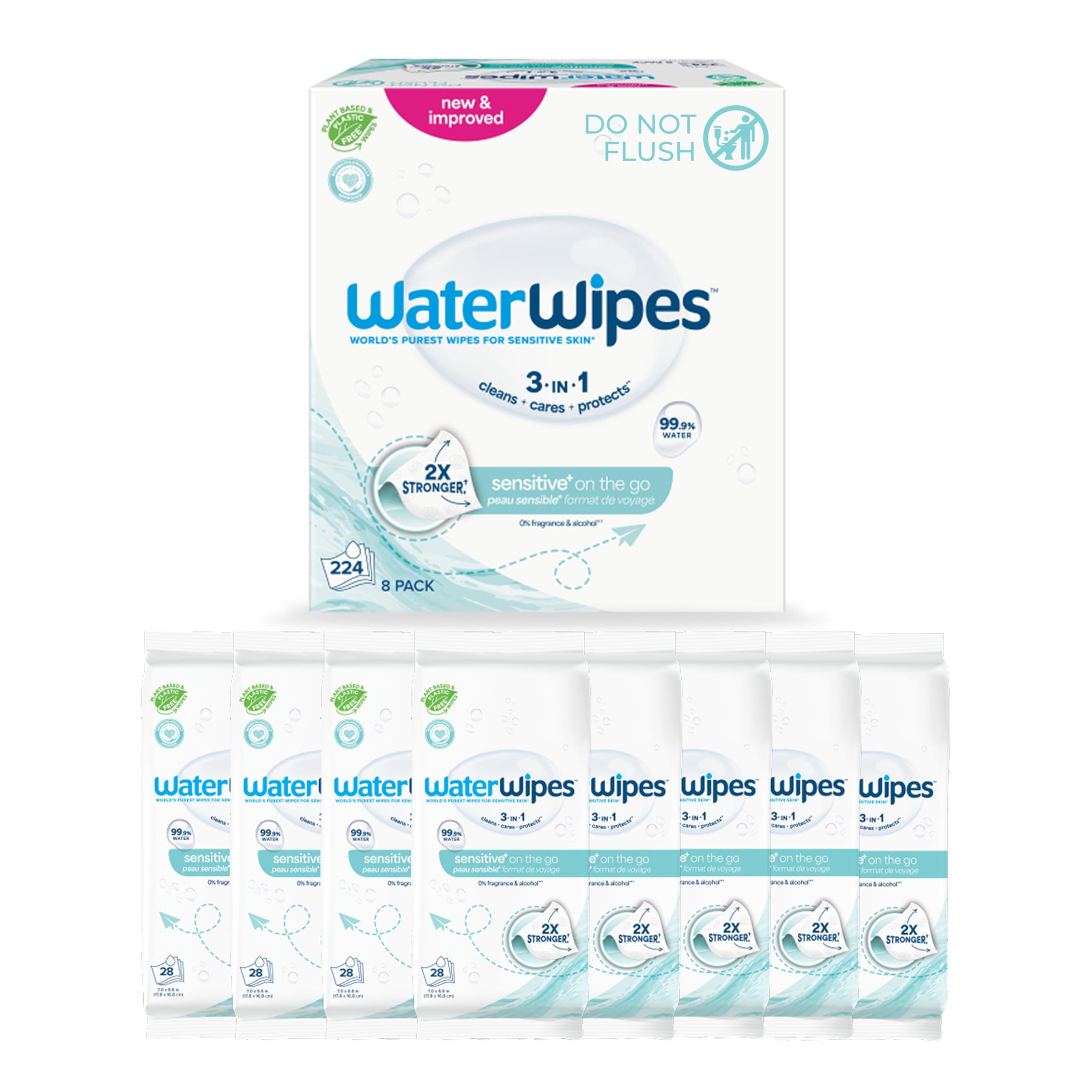 WaterWipes Sensitive+ On The Go Wipes