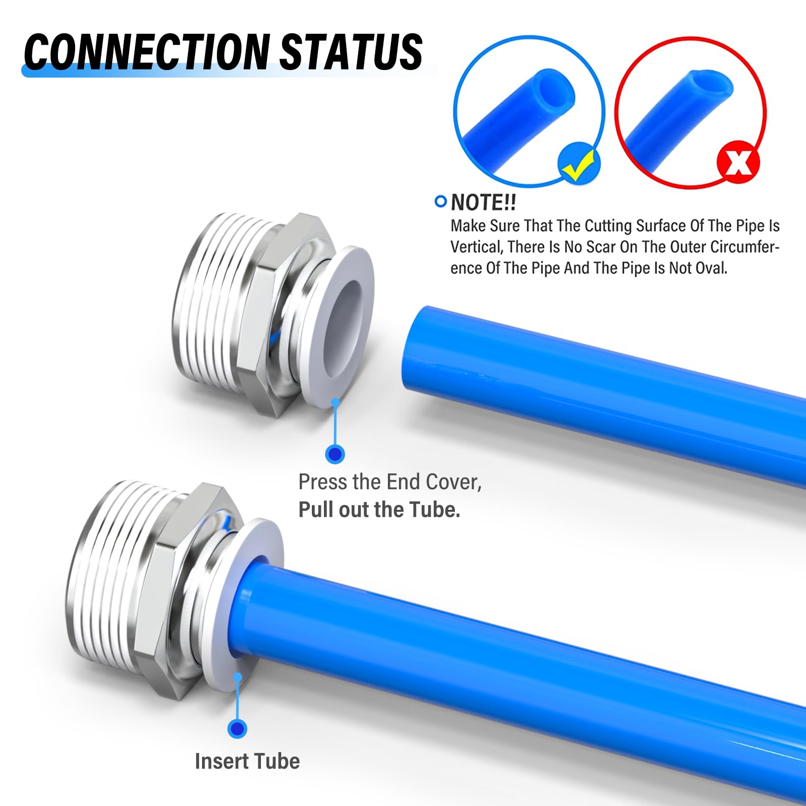 2 Raccordi Attacco Rapido Push In Filetto &ndash; Da Tubo 10 Mm A 1/2 BSP, Modello PC10-04, Uxcell