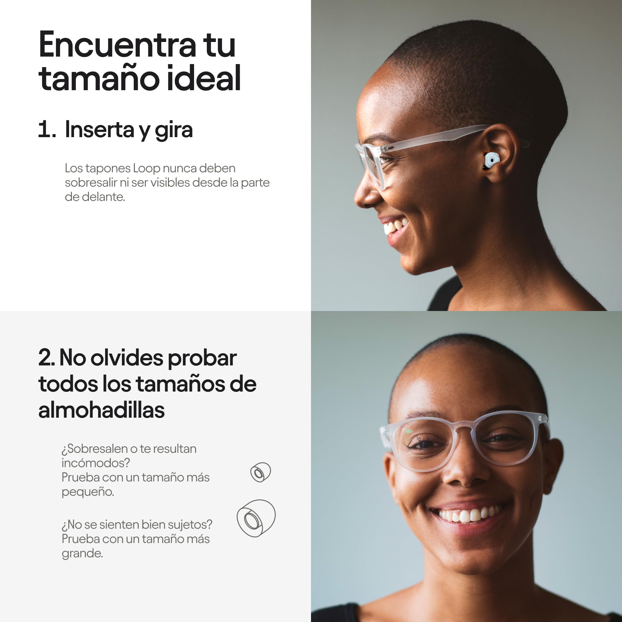 Tapones Loop Switch - Tapones antirruido con varios modos | Protección auditiva pasiva ajustable para la concentración, viajes, socialización y sensibilidad al ruido | Protección auditiva reutilizable