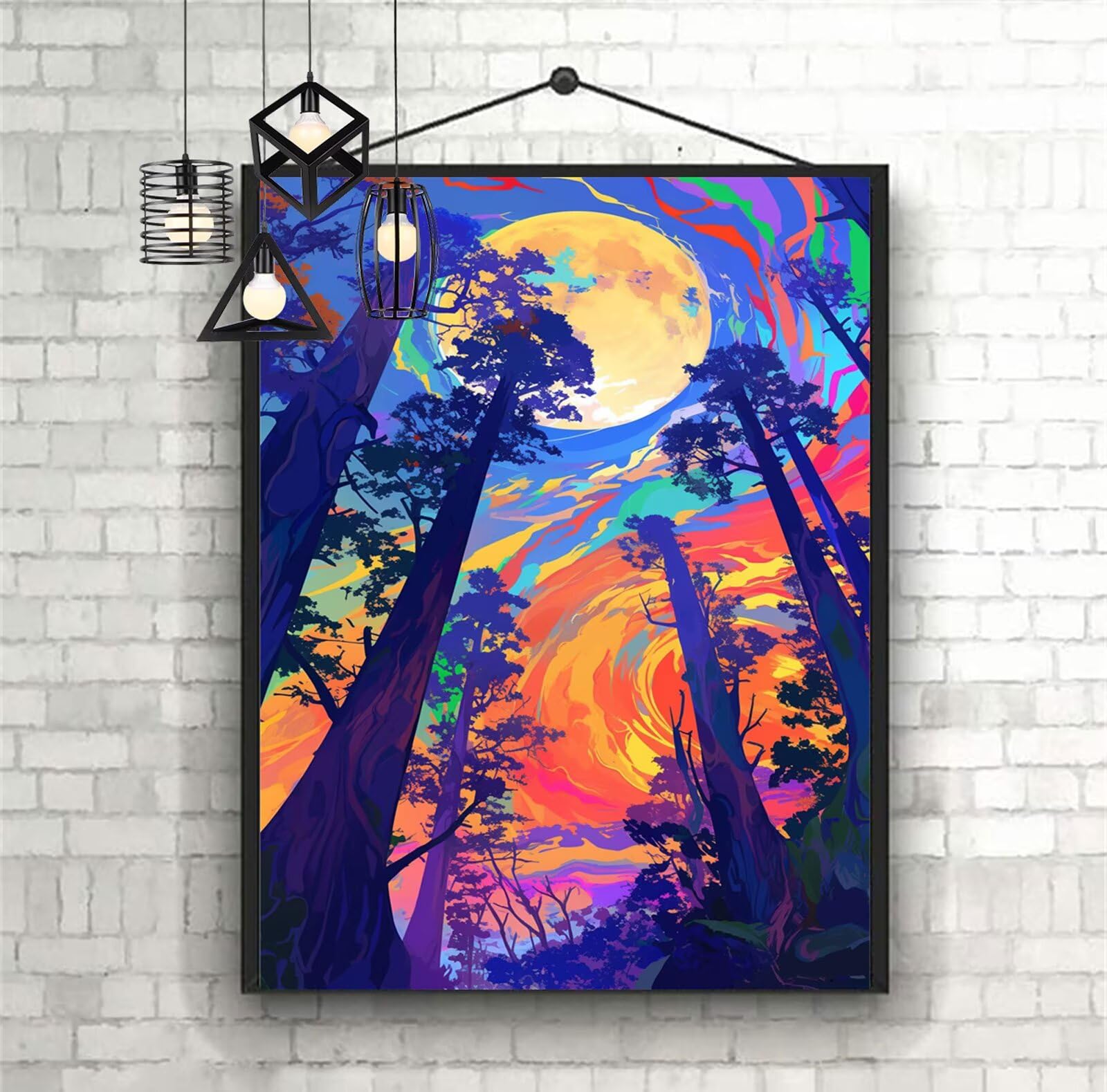 Diamentowy obraz księżyc diamentowe malowanie dziecko 60x90cm 2026 malarstwo diamentowe haft diamentowy kompletny zestaw, DIY kryształowa łamigłówka, dekoracja ścienna do domu kreatywne ptaki dorośli