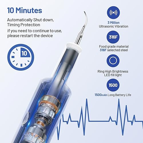 Miniatura 6 de Mutongli Kit de limpieza de dientes de perro con limpiador ultrasónico de dientes, placa y removedor de sarro para perro, kit dental para perros con