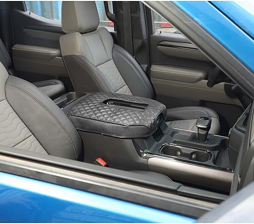 Miniatura 4 de Hoolcar Funda para reposabrazos de consola central, compatible con Chevrolet Silverado y GMC Sierra 2019-2023, repuesto de consola de cuero, color