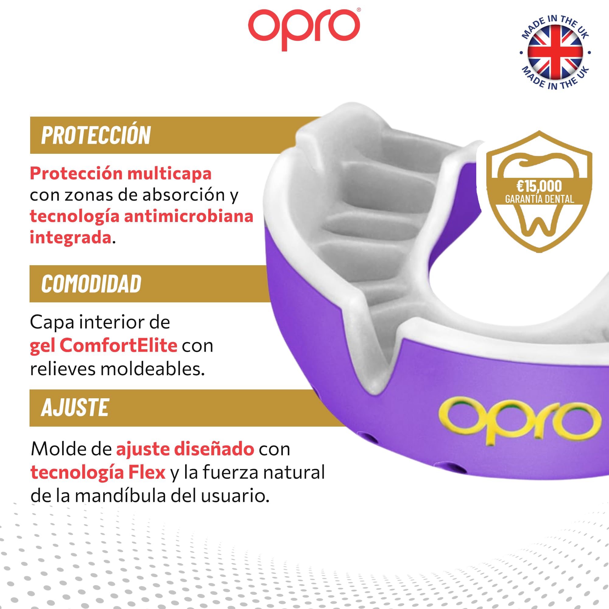 OPRO Protector Bucal Nivel Oro – Ajuste Premium para Adultos y Niños – Bucal para Boxeo, MMA, BJJ, Rugby y Hockey – Moldeo Fácil – con Garantía Dental Incluida - 4