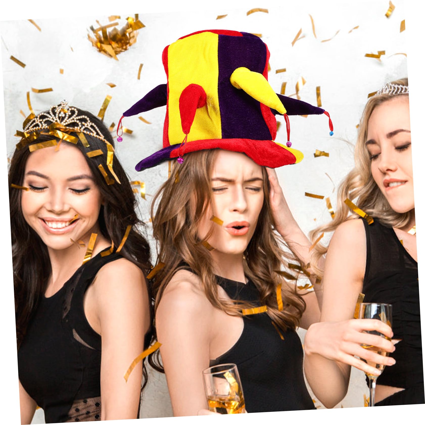 Chapeau haut de forme cloche polygonale chapeau clown fete bandeau petit haut de forme de clown d'halloween de de en tissu