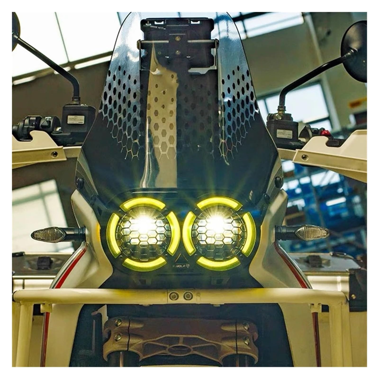 Scheinwerferschutz Motorrad Für DUCATI Desert X 2022 2023 2024 Motorrad Front Scheinwerfer Schutz Kopf Lampe Licht Kühlergrill Schutzhülle Scheinwerferabdeckungen