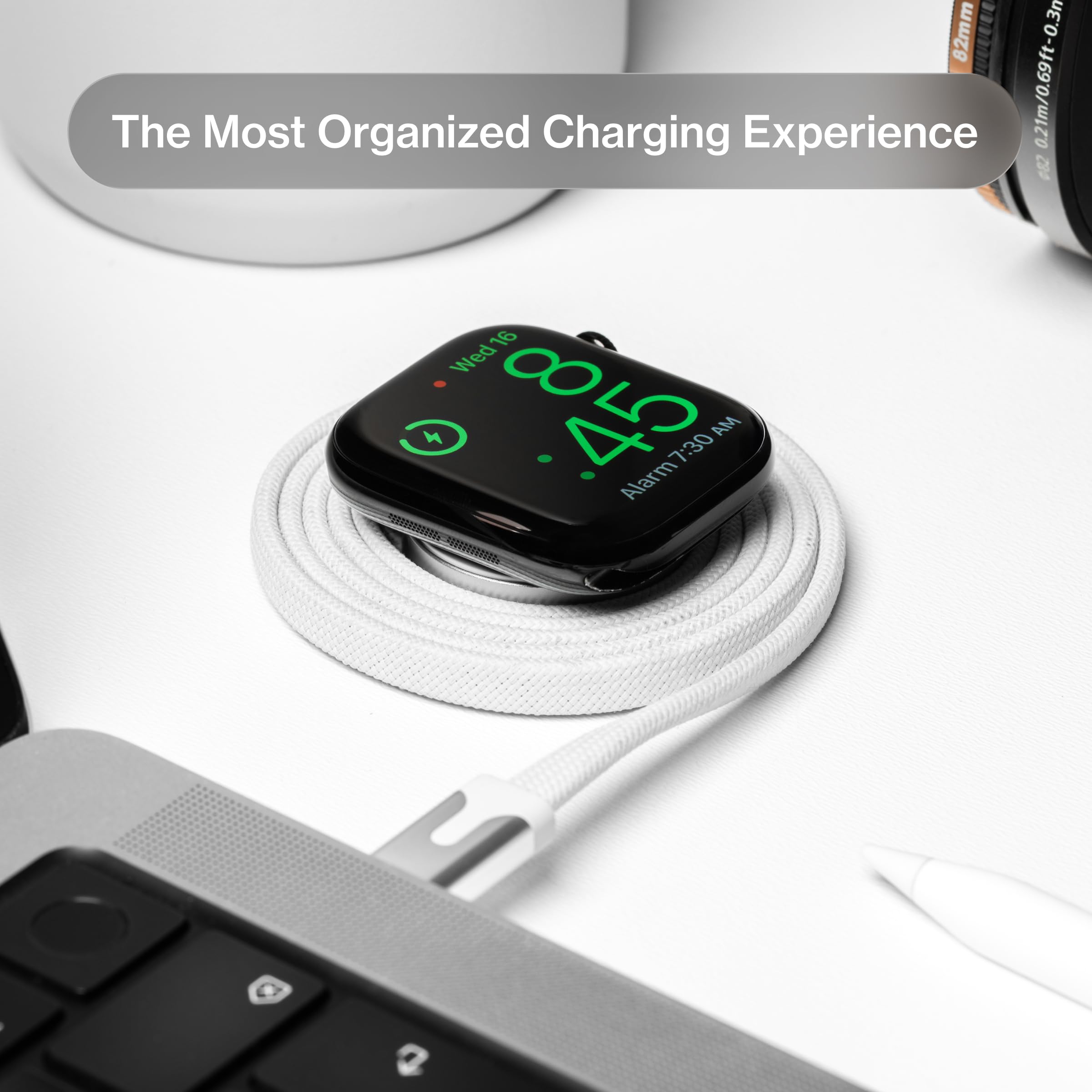 Statik MagStack - Cavo USB C 2 in 1, compatibile con Apple Watch, iPhone 15/16, cavo di ricarica magnetico senza ingombri, caricabatterie rapido USB C