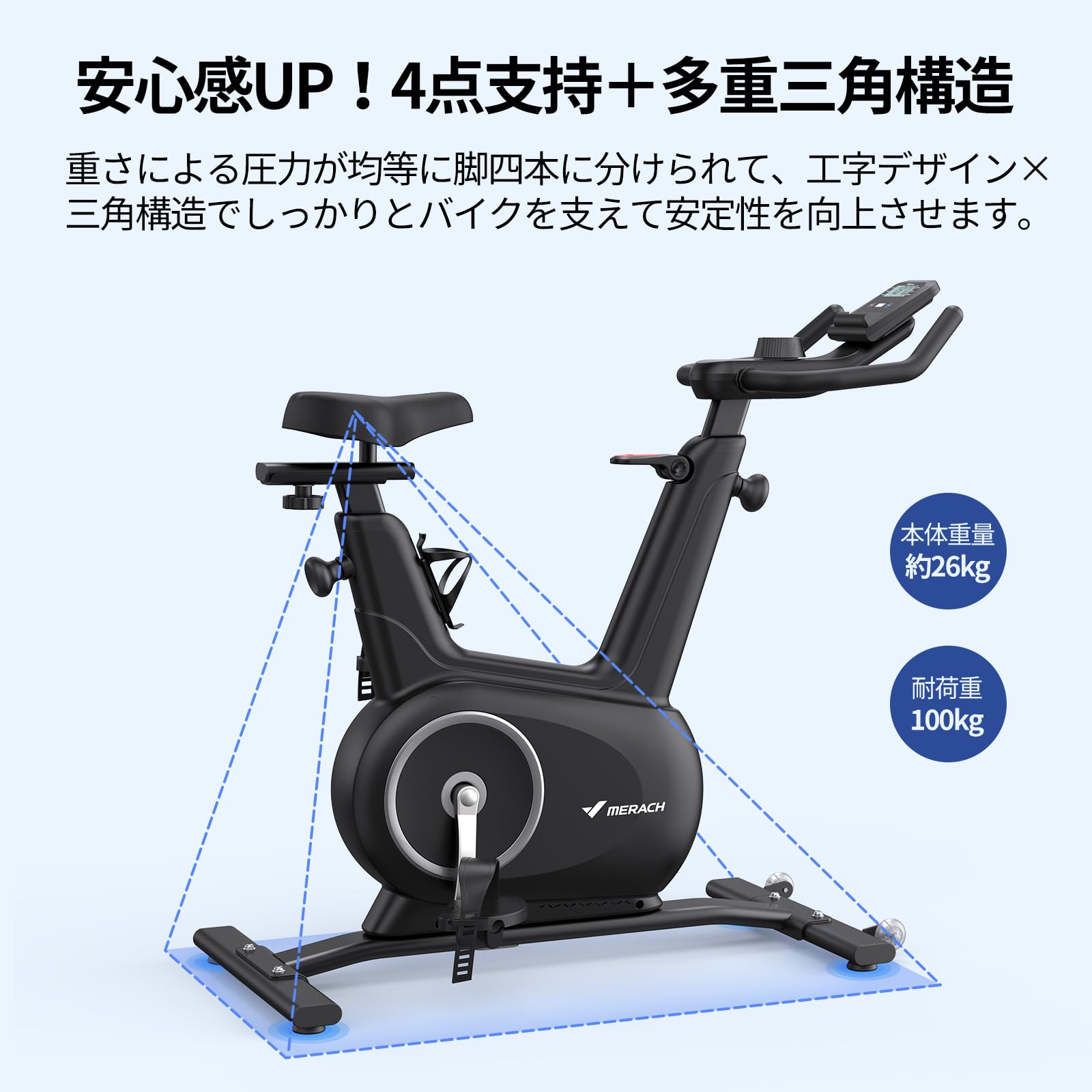 Amazon.co.jp: MERACH フィットネスバイク スピンバイク アプリ