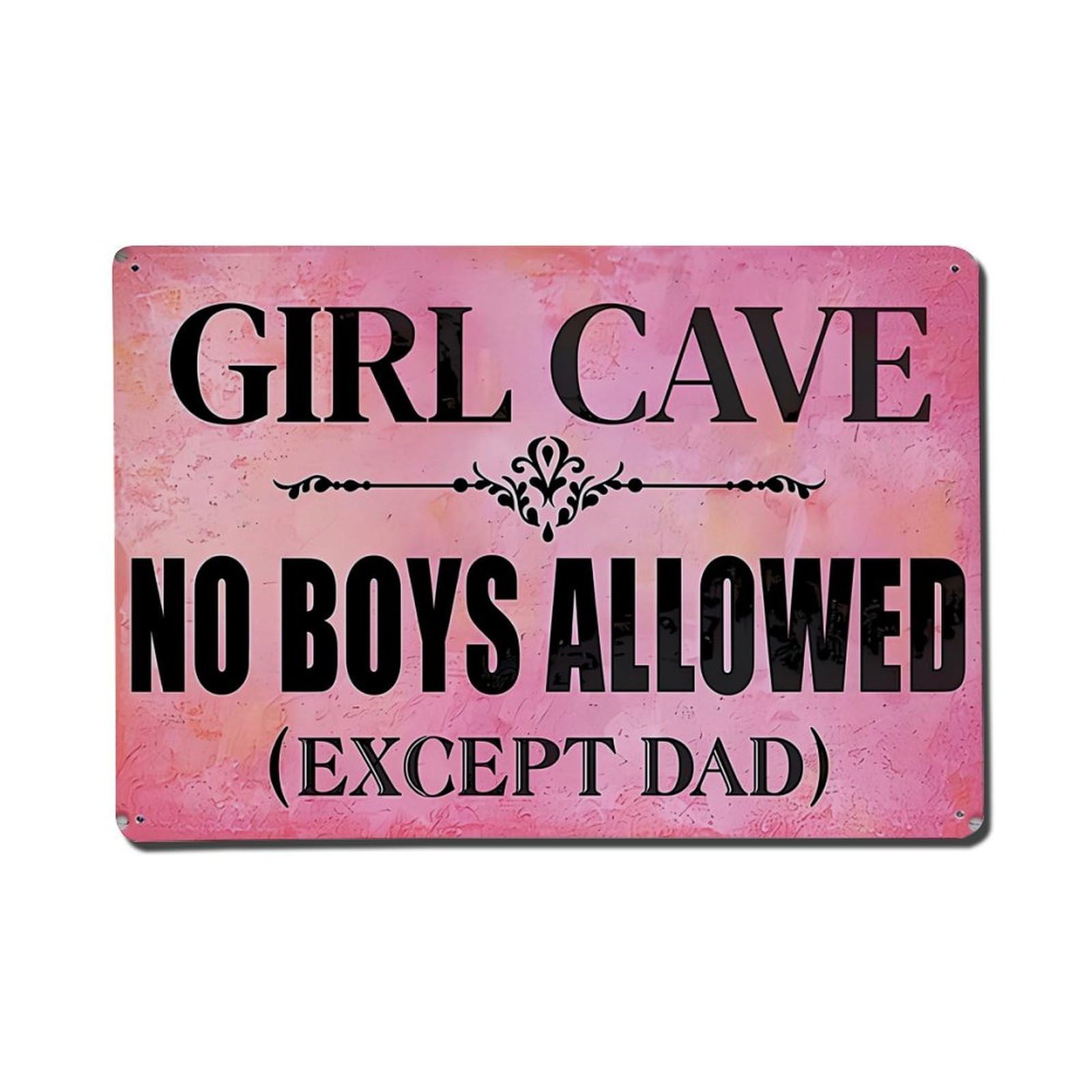 Nestemfo Girls Vintage Cave No Boys Allowed Tin Sign Metal Sign, Living Room,Bar, Home, Bedroom Wall Decor,Retro Metal Poster 8X12 Inches