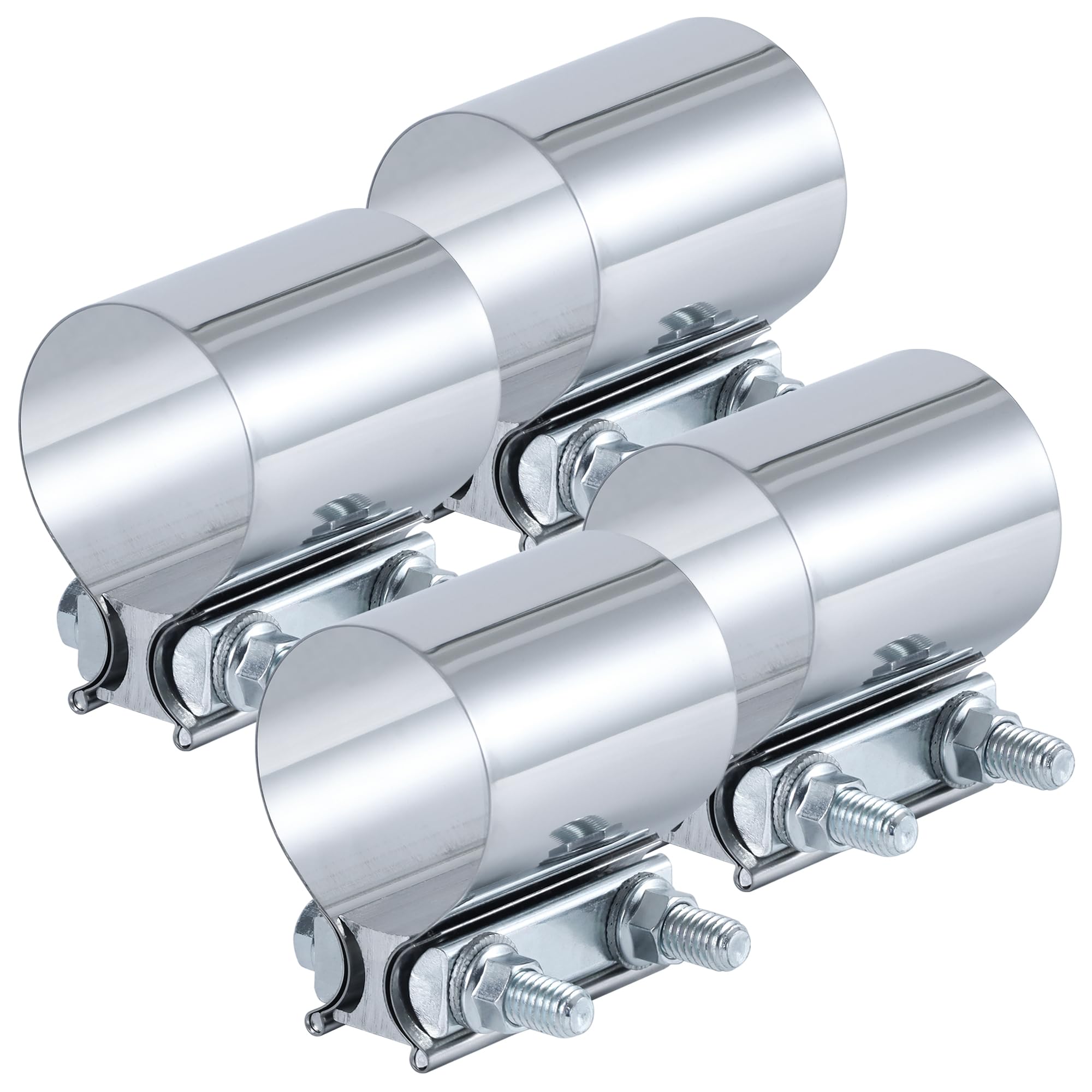 Vitonsbay 1.875 Inch Exhaust Clamp,1 7/8 inch Butt Joint Exhaust Pipe Muffler Band Clamp Sleeve Coupler Stainless Steel?4Pcs)