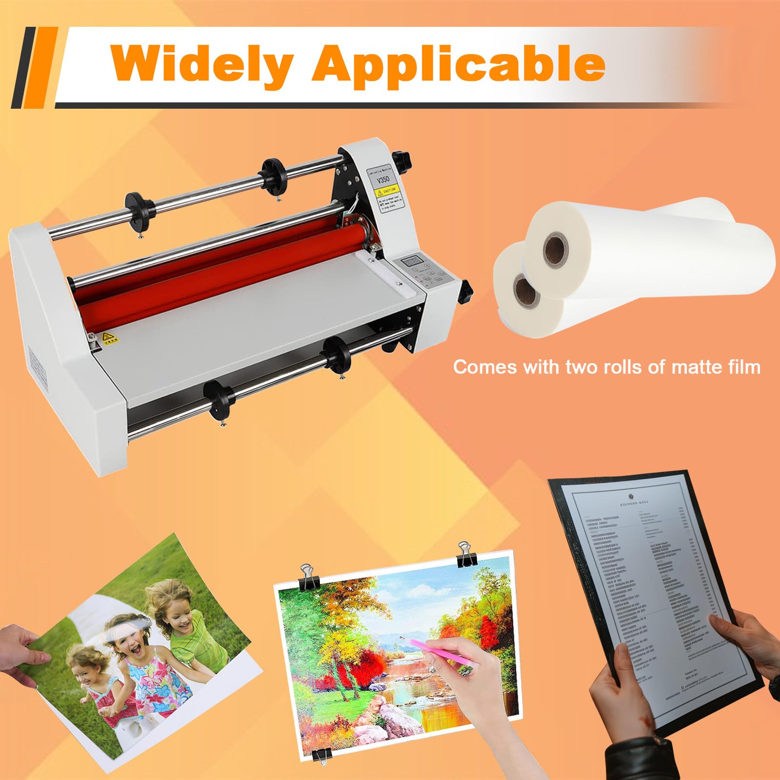 SHAHRYAR Macchina for Laminazione da Ufficio,Macchina Laminazione 350 Mm,Controllo Elettronico della Temperatura,Display Digitale,per Casa, Azienda, Ufficio E Scuola