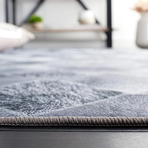 Miniatura 5 de Safavieh Faux Hide Collection FAH550G 9 x 12 pies grisgris oscuro lavable a máquina rústico moderno glamuroso para dormitorio sala de estar