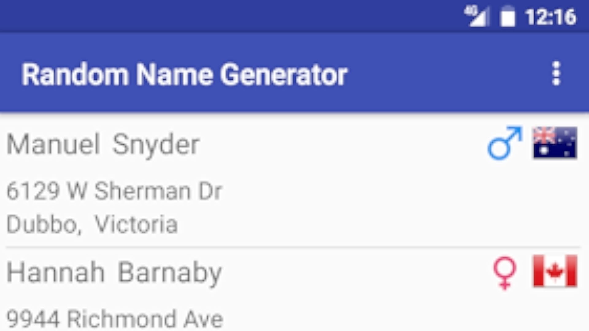 Random Name Generator App on Amazon Appstore