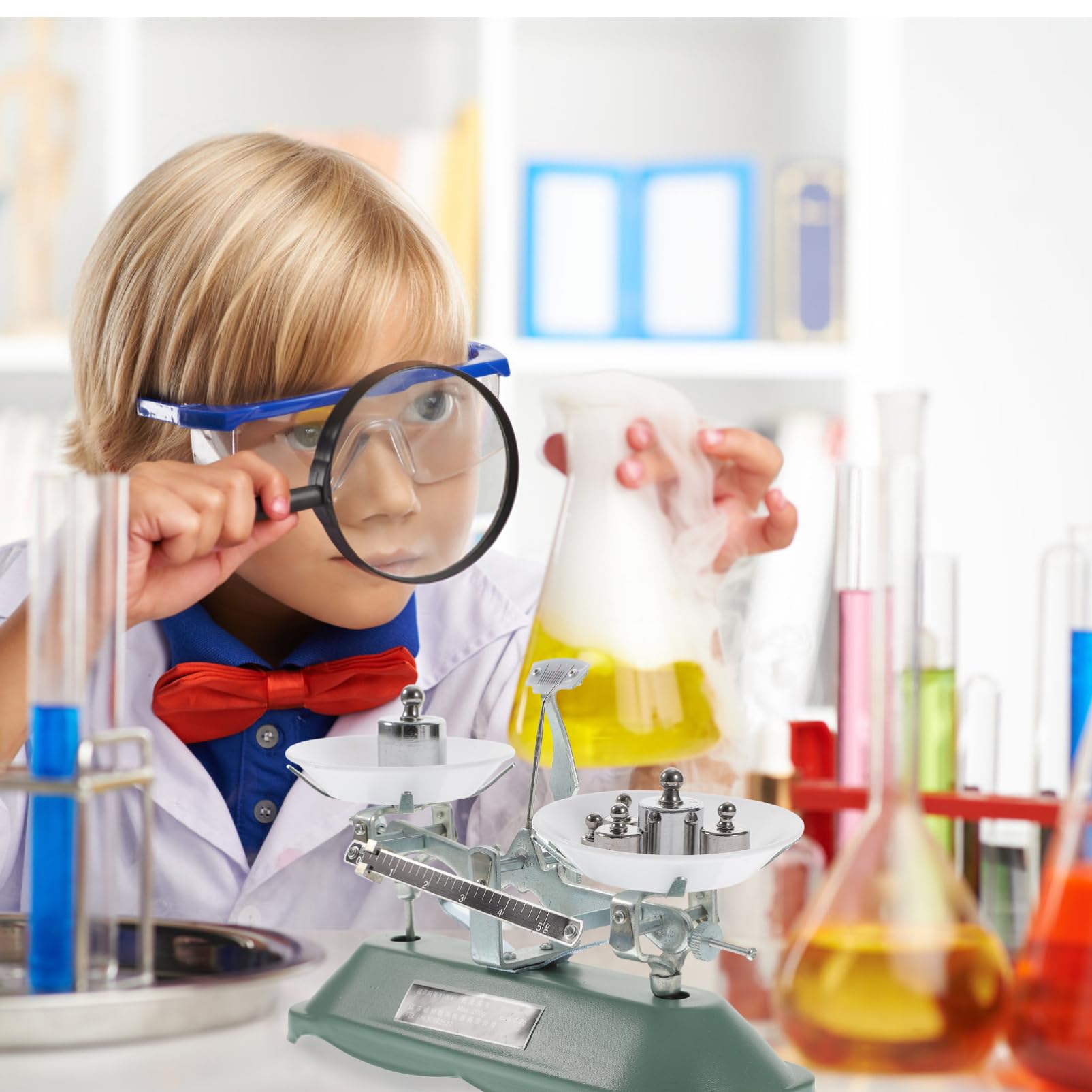 Cabilock 1Set Portable Balance Scale Capacity with Weights Tweezers Laboratory Teaching Tool for Physics and Chemistry Experiments