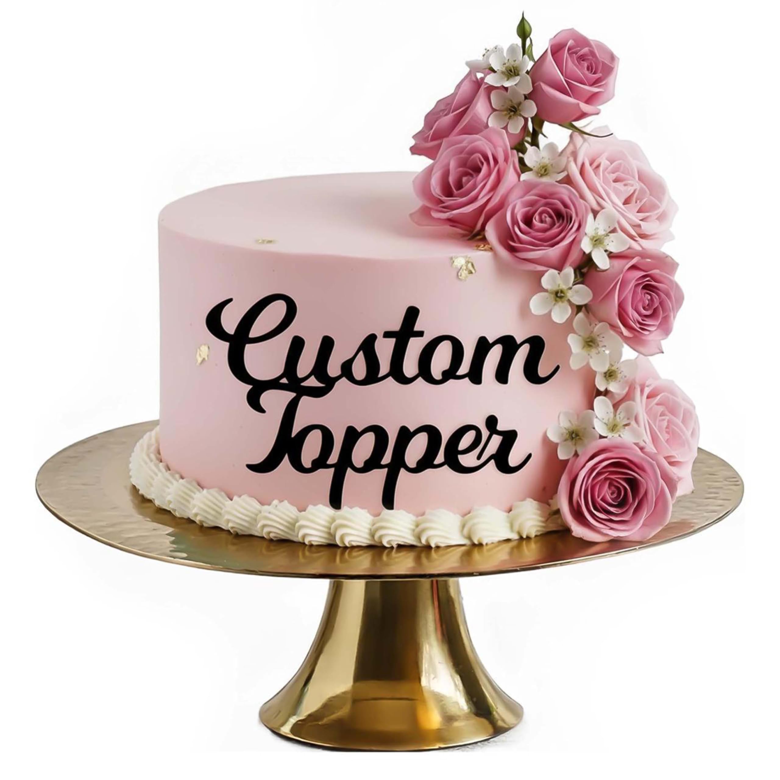 Personalized Acrylic Cake Topper, Large 3mm Custom Acrylic Letters Cake Decoration, Happy Birthday Sign Wedding Decoration Table Centre Piece Party (BLACK)