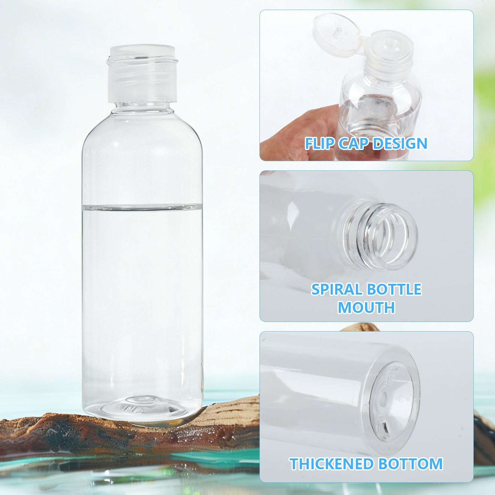 11 Pz Flaconi da Viaggio 100 ml, Kit Viaggio Aereo, Bottiglie Vuote Ricaricabili per Articoli da Toeletta, Cosmetici, Shampoo, Lozioni, Liquidi, con 6 Imbuti, 2 Etichette