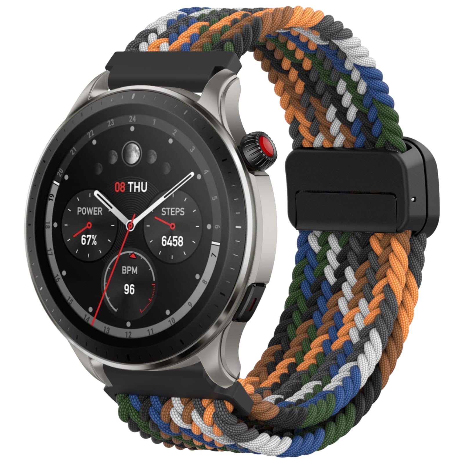 Cinturino Magnetico In Acciaio Per Amazfit GTR 2/3/4 - 22mm, Nero | Band Metallica Con Chiusura Magnetica - Foto 7