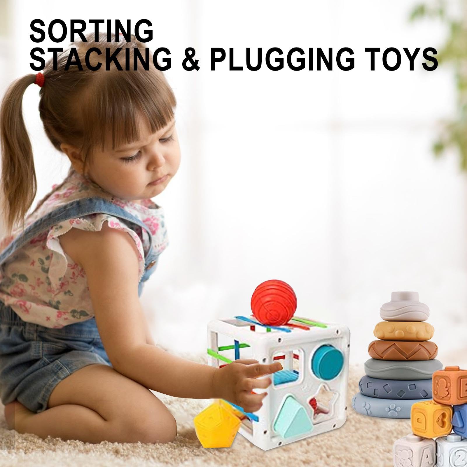 Juguetes apilables para la dentición, Juego de Juguetes sensoriales