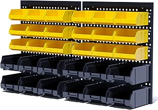 KJE 30PCS Wall Mounted Storage Bins, Plastic Tool Organizer for Garage S...