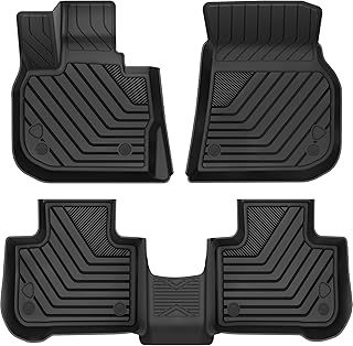 AUTOSAVER88 Floor Mats Compatible with 2018-2023 BMW X3 / 2019-2023 BMW X4, Custom Fit TPE All Weather Car Liners, 1st & 2nd Row Floor Liners, Black