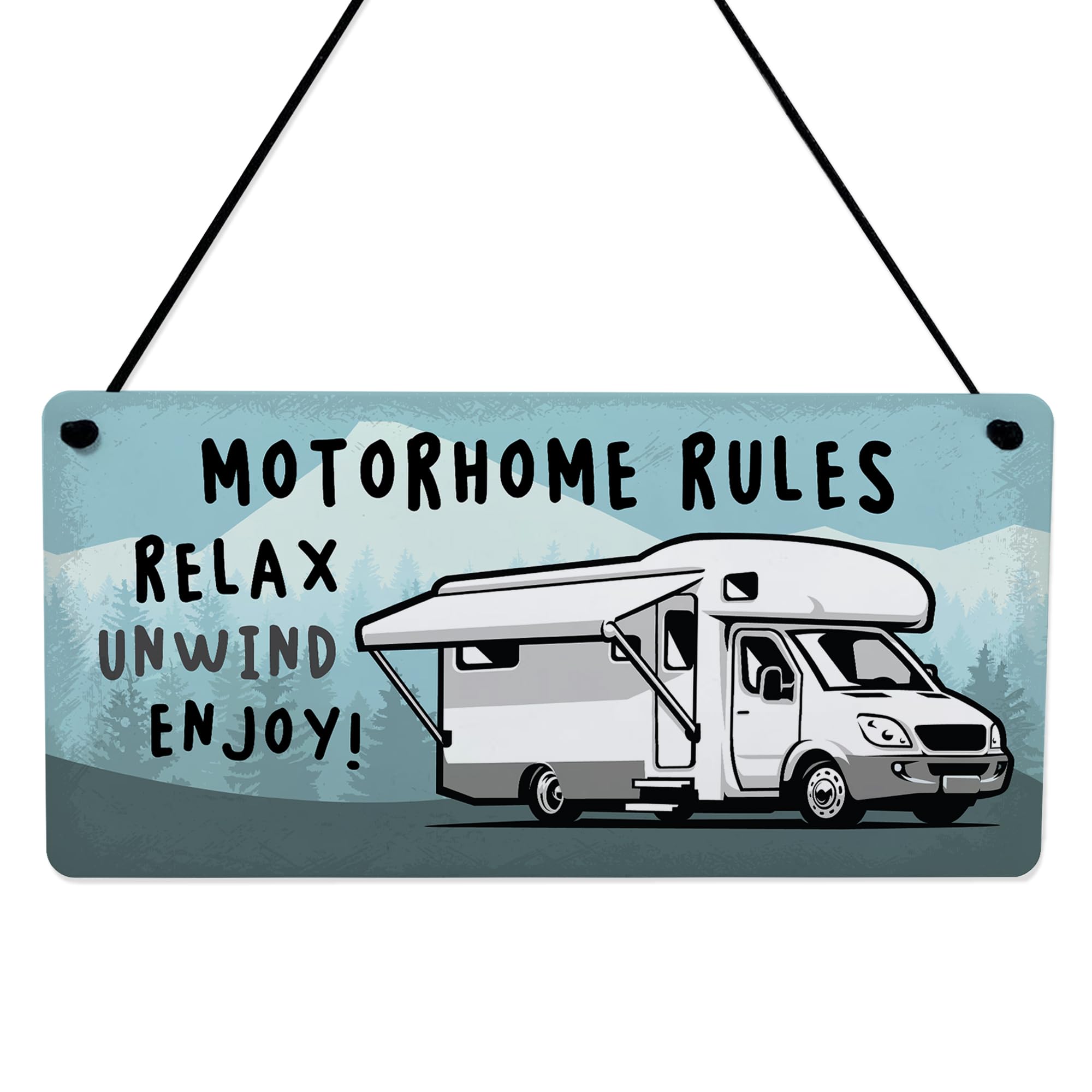 Red Ocean Motorhome Rules Sign Relax Unwind Enjoy Plaque Motor home Hanging Sign Campervan Decor Caravan Door Sign Camping Gift Outdoor Campervan Accessories