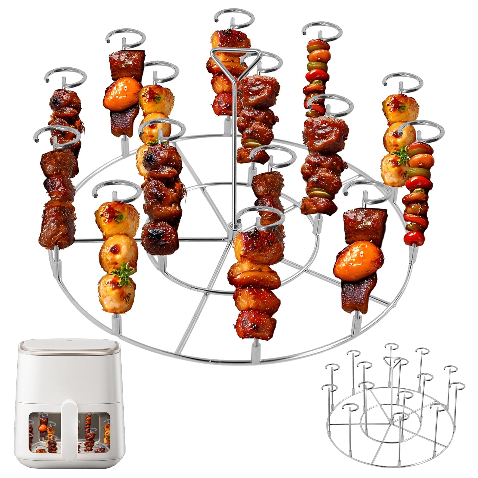 BBQ Schaschlikspieße Edelstahl, Airfryer Zubehör Barbecue Sk