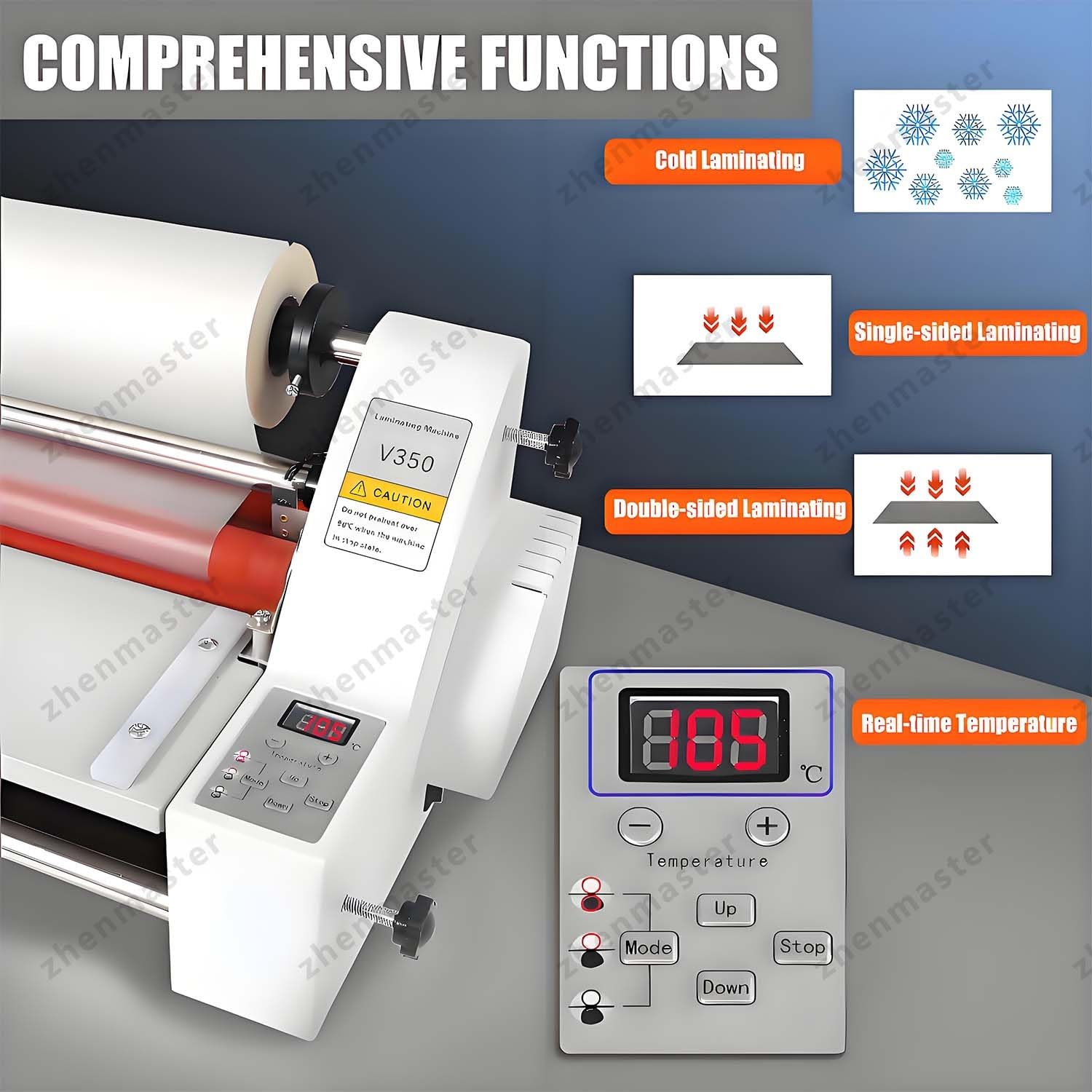 Macchina per Plastificare Professionale 13 Pollici, Laminatrice a Caldo e a Freddo con Doppio Riscaldamento, Controllo Elettronico di Temperatura, Ideale per Scuola, Studio Grafico e Ufficio