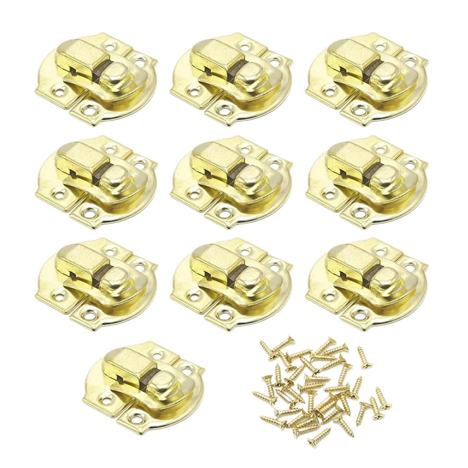 Zyagh Gold 20Pcs Treasure Box Clasps Iron Wooden Case Toggle-Latch Suitcase Hasp Retro Small Buckle Hardware Accessories(Gold)