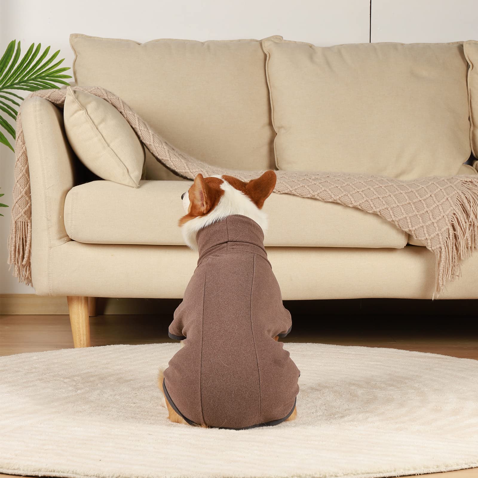 Hundepullover, Hundepullover, weicher und Warmer Mantel für Hunde, Wintermäntel für Hunde, Katzen, Pullover für kleine mittelgroße und große Hunde – Braun M