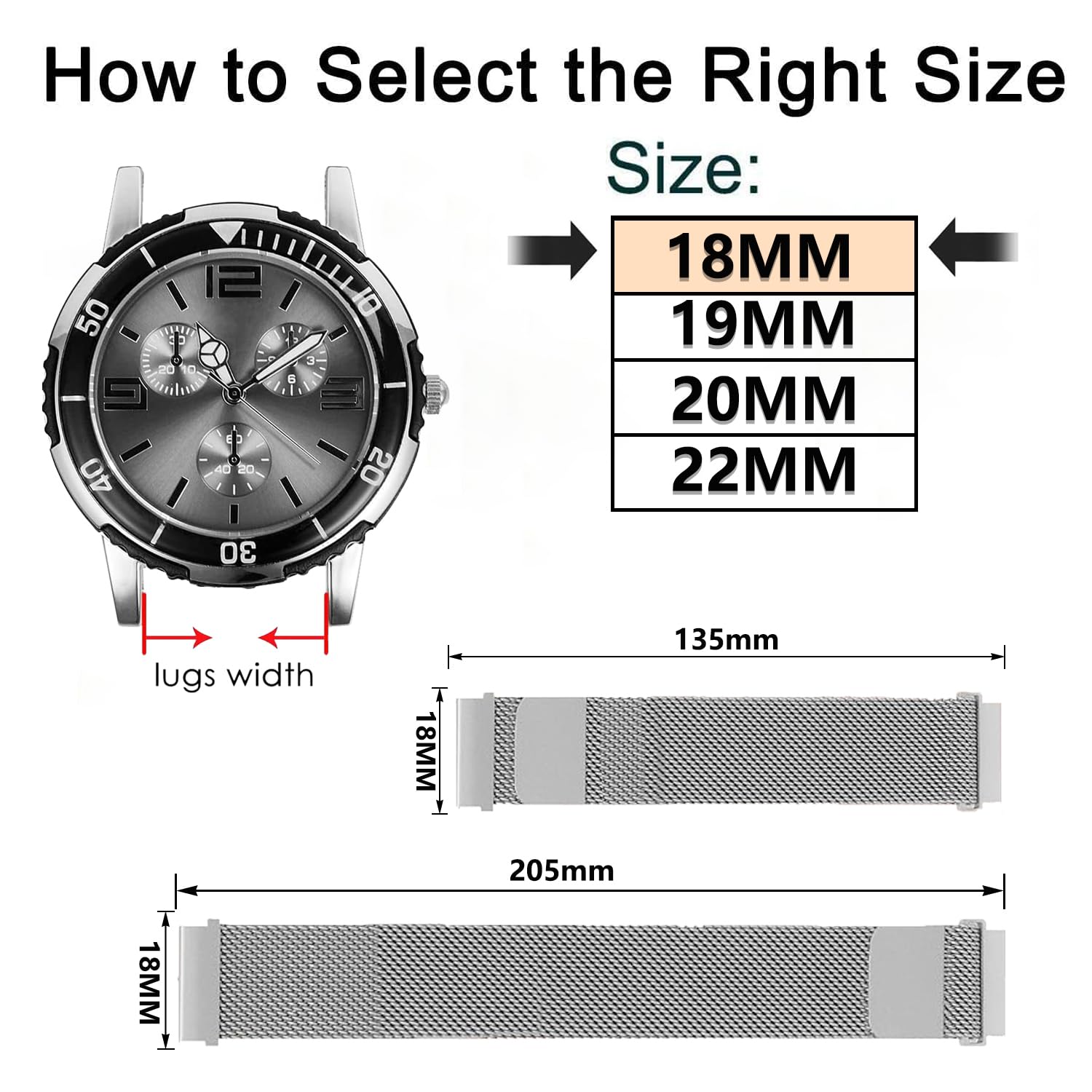 18mm 19mm 20mm 22mm Pasek ze stali nierdzewnej o szerokości do zegarka Garmin/Galaxy/Amazfit/Huawei, uniwersalny Pasek zamienny.