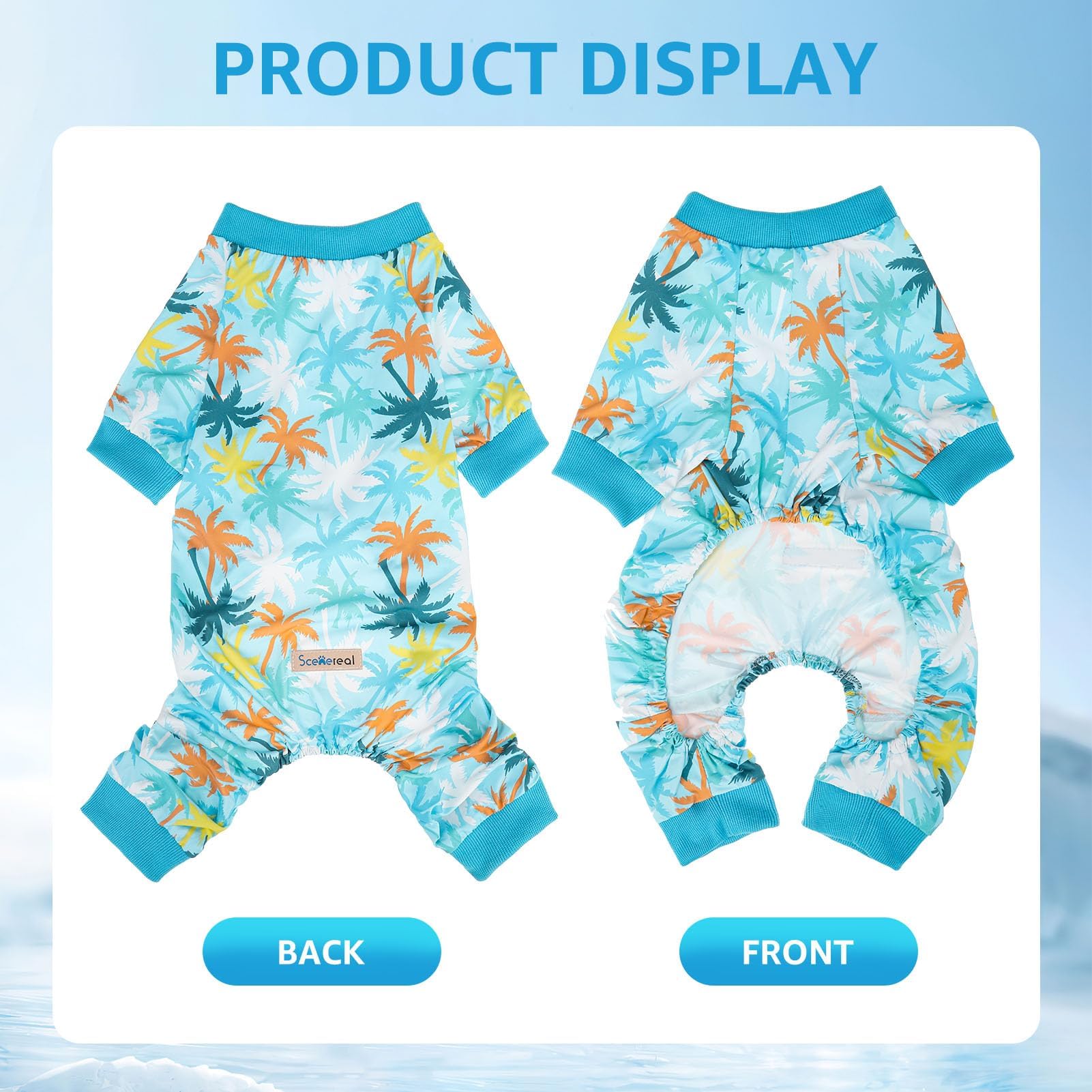 SCENEREAL Chemise de soleil pour chien, gilet rafraîchissant, séchage rapide, respirant, combinaison légère pour animal domestique, résistant à la saleté, contrôle de la perte des poils, pour chiens