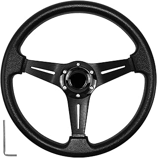 Golf Cart Steering Wheel with Ergonomic Design Universal Fit for Golf Cart Club Car EZGO RXV & TXT, Yamaha, Precedent Tempo, DS