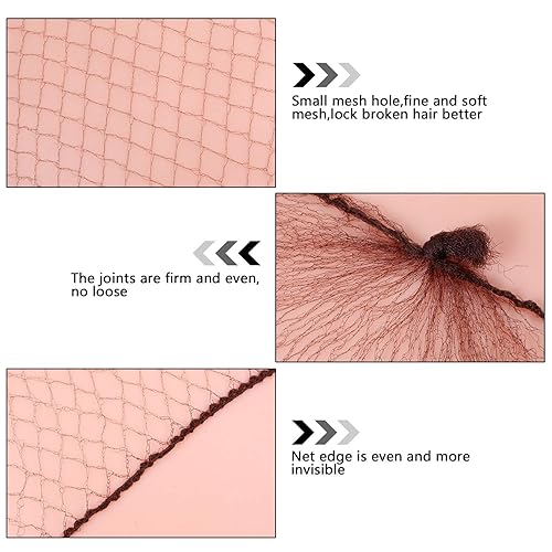 Miniatura 3 de Paquete de 200 redes de pelo invisibles con borde elástico ligero tamaño regular de 20 pulgadas con apertura de 14 pulgadas red de pelo invisible de