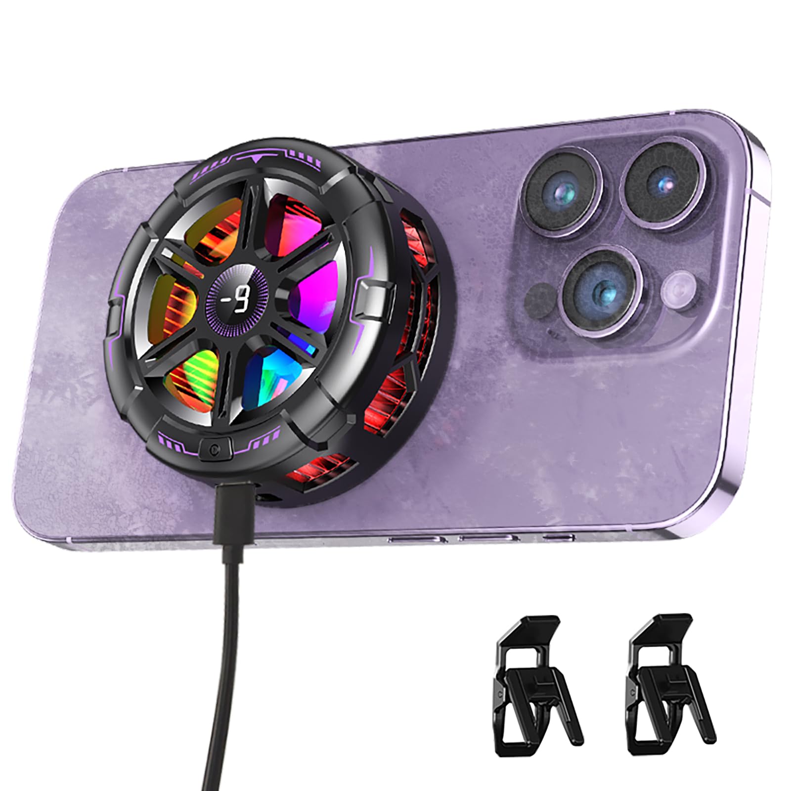 Amazon.com: Cell Phone Cooler for Gaming,Phone Cooling Fan Cooler for iPhone/iPad to Keep Phone Cool,Magnetic Phone Cooling Case Radiator with RGB LED Heatsink for iPhone MagSafe Series/Samsung/Android (Type A) : Electronics Amazon.com: Cell Phone Cooler for Gaming,Phone Cooling Fan Cooler for iPhone/iPad to Keep Phone Cool,Magnetic Phone Cooling Case Radiator with RGB LED Heatsink for iPhone MagSafe Series/Samsung/Android (Type A) : Electronics