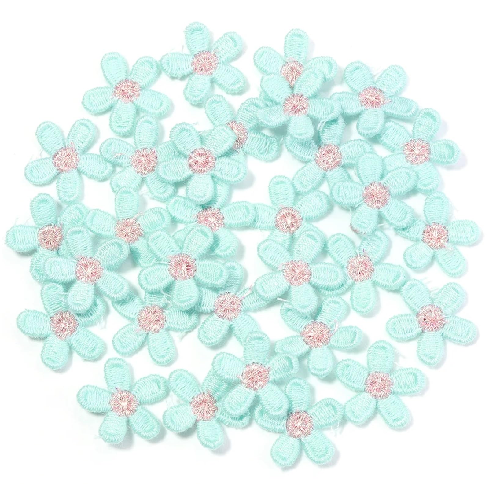 Wtaxbh A Iron On Patches 150 Pcs Multicolor Flower Ppliques 2Cm Embroidered Patches For Diy Clothes Sewing Wedding Decoration Ccessories(A)