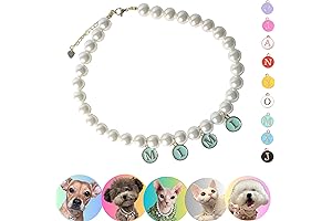 Personalized Pet Pearl Necklace with 9 Color Tags: The Ultimate Costume Ace...