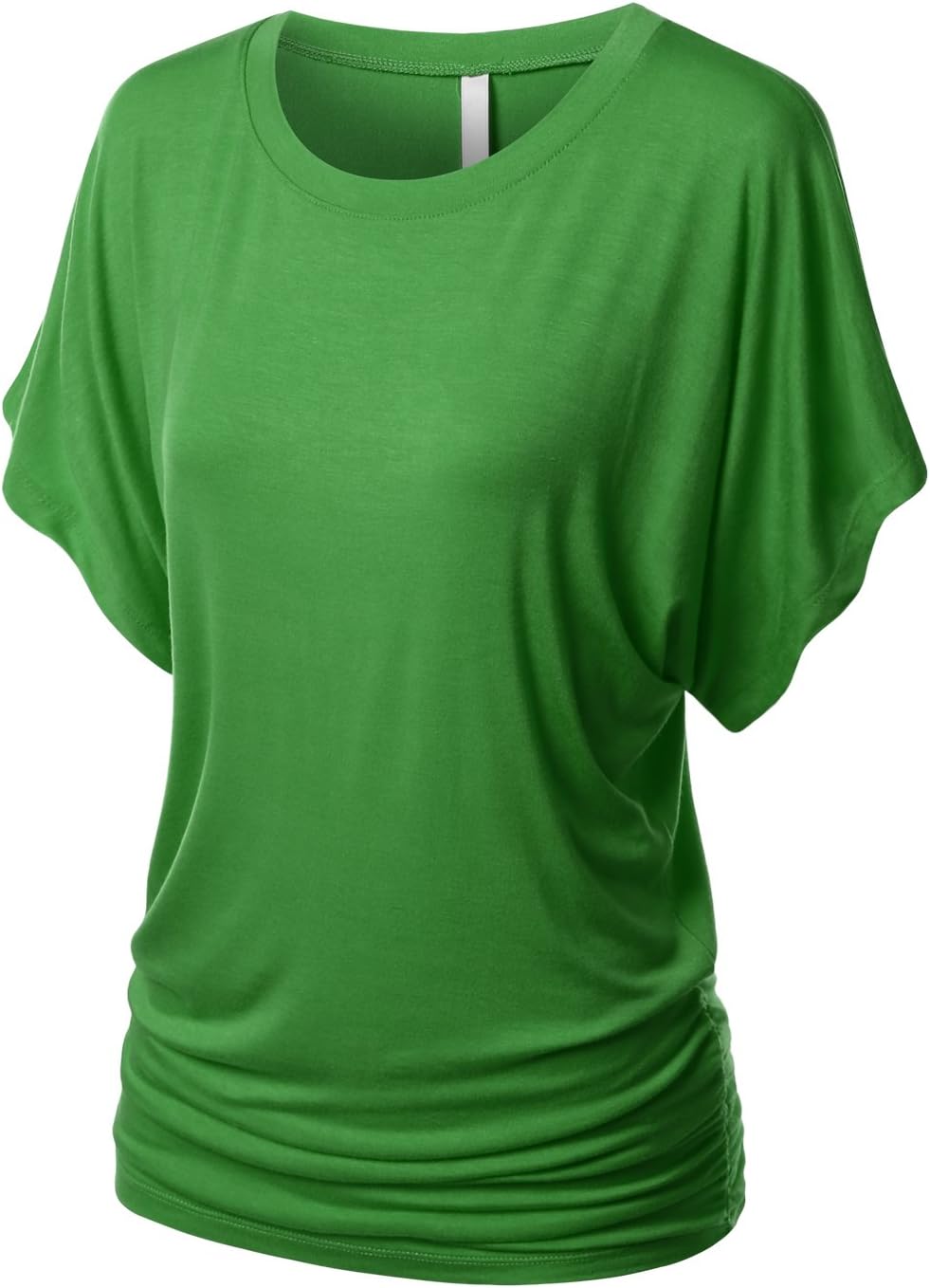 Womens Dolman Sleeve Top Boatneck Drape Shirts Small Awts055_kgreen