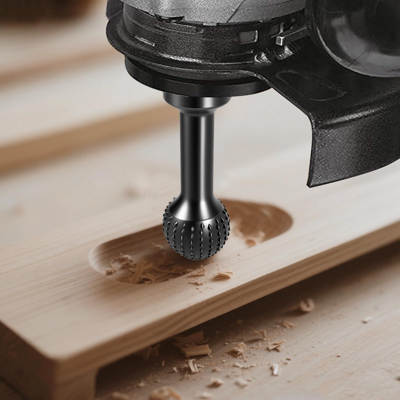 Fresa per legno ⌀25mm, Fresa a Sfera per Intaglio Legno, Fresa Sferica Universale per Trapano e Smerigliatrice, Adatta per Smerigliatrici Angolari 115/125 mm