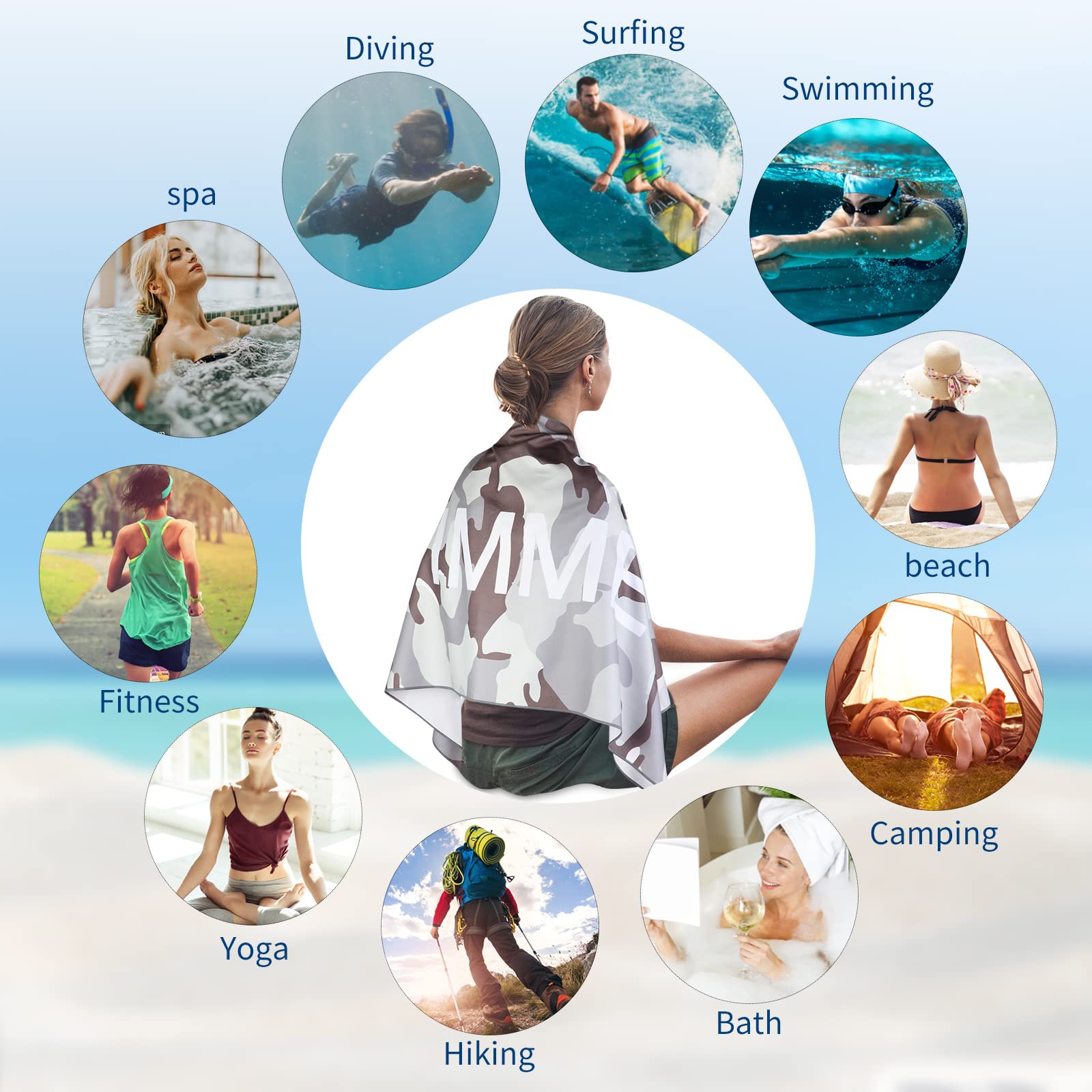 NORDKAMM Asciugamani In Microfibra OEKO TEX, Set, Ultraleggero, Da Spiaggia, Mare O Viaggio, Rosa - Foto 7