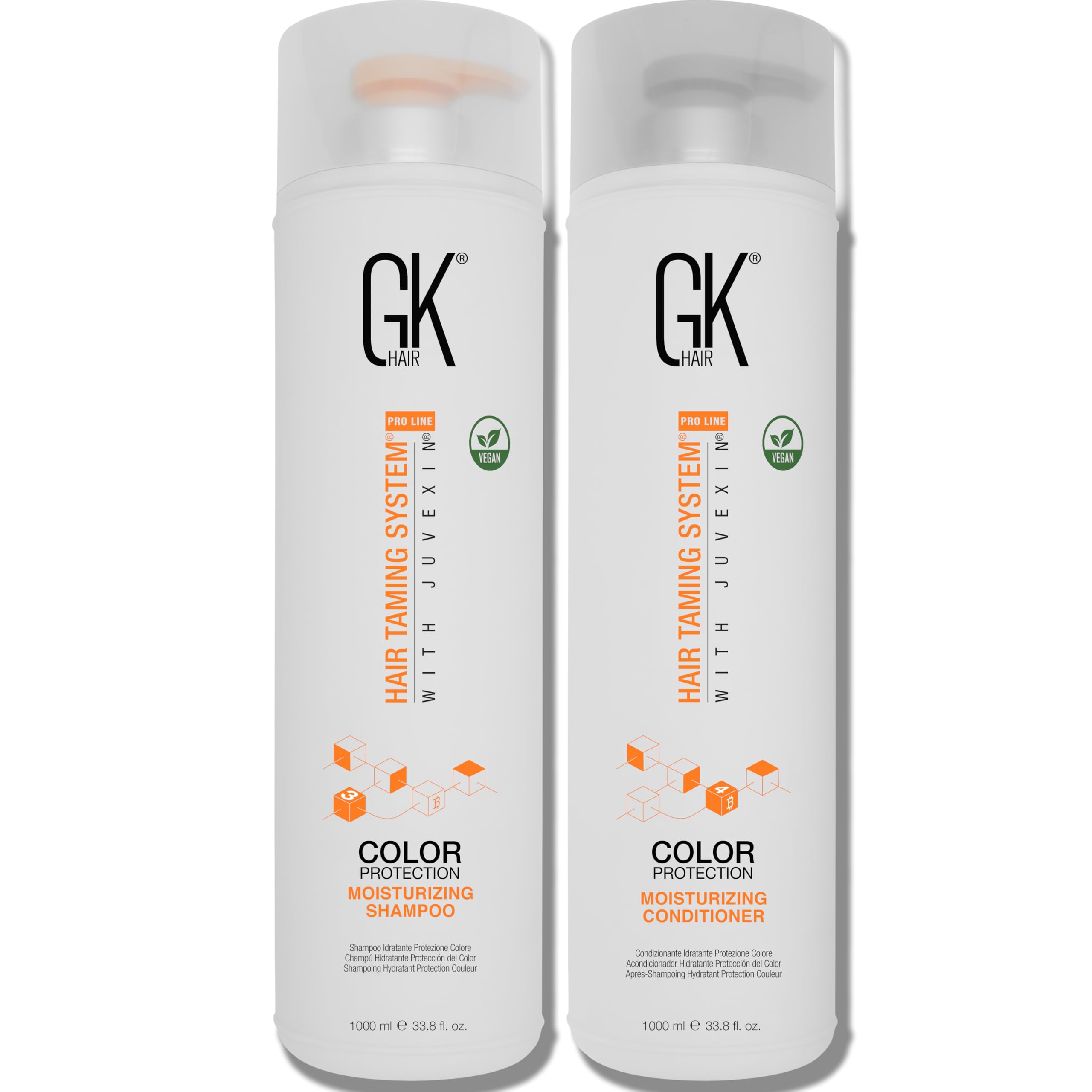 GK HAIR Global Keratin Moisturizing Shampoo and Conditioner Sets (33.8 Fl Oz/1000ml) for Color Treated Hair - Daily Use Cleansing Dry to Normal Sulfate Paraben-Free - All Hair Types for Men and Women