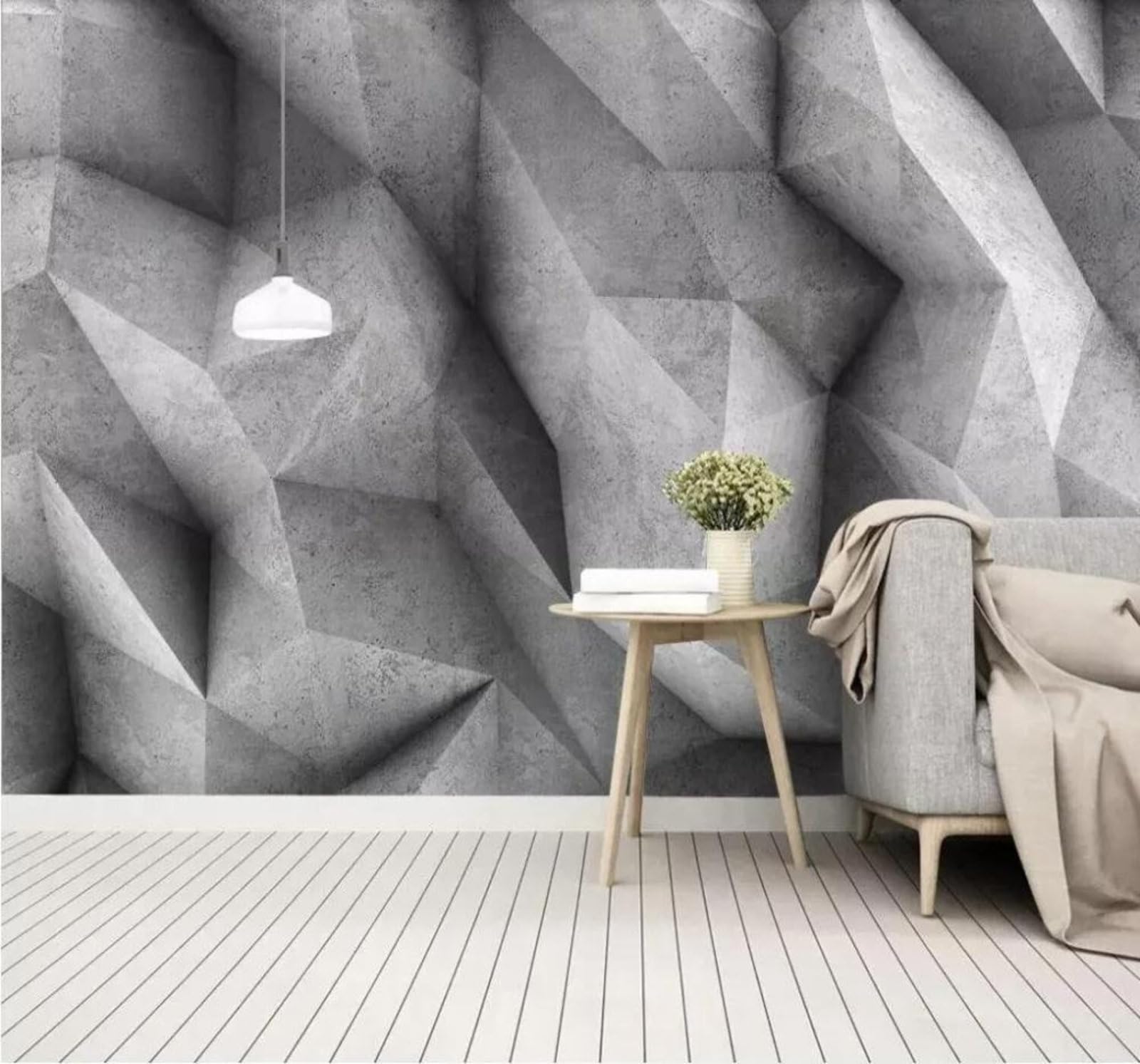 Tzxztt 400Cm×280Cm(B×H) Unique Abstract Three Dimensional Geometric Design Collage Modern 3D Wallpaper Premium Textured Silk Neutral Tones Material Ideal For Living Room Bedroom-400Cm×280Cm