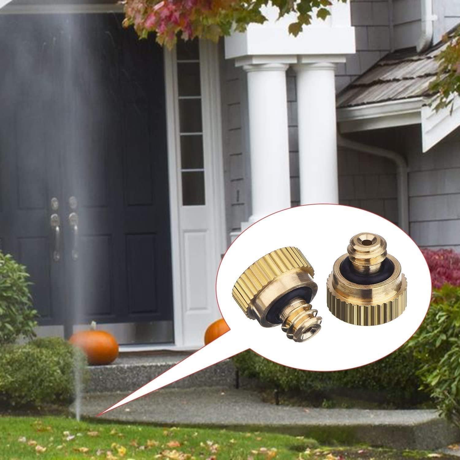 Misting Nozzles Brass Low Pressure Atomizing Misting Sprayer for Outdoor Cooling System Greenhouse, Landscaping, 10/24 UNC Orifice (0.004-0.03") (Color : 70pcs, Size : 0.3mm)