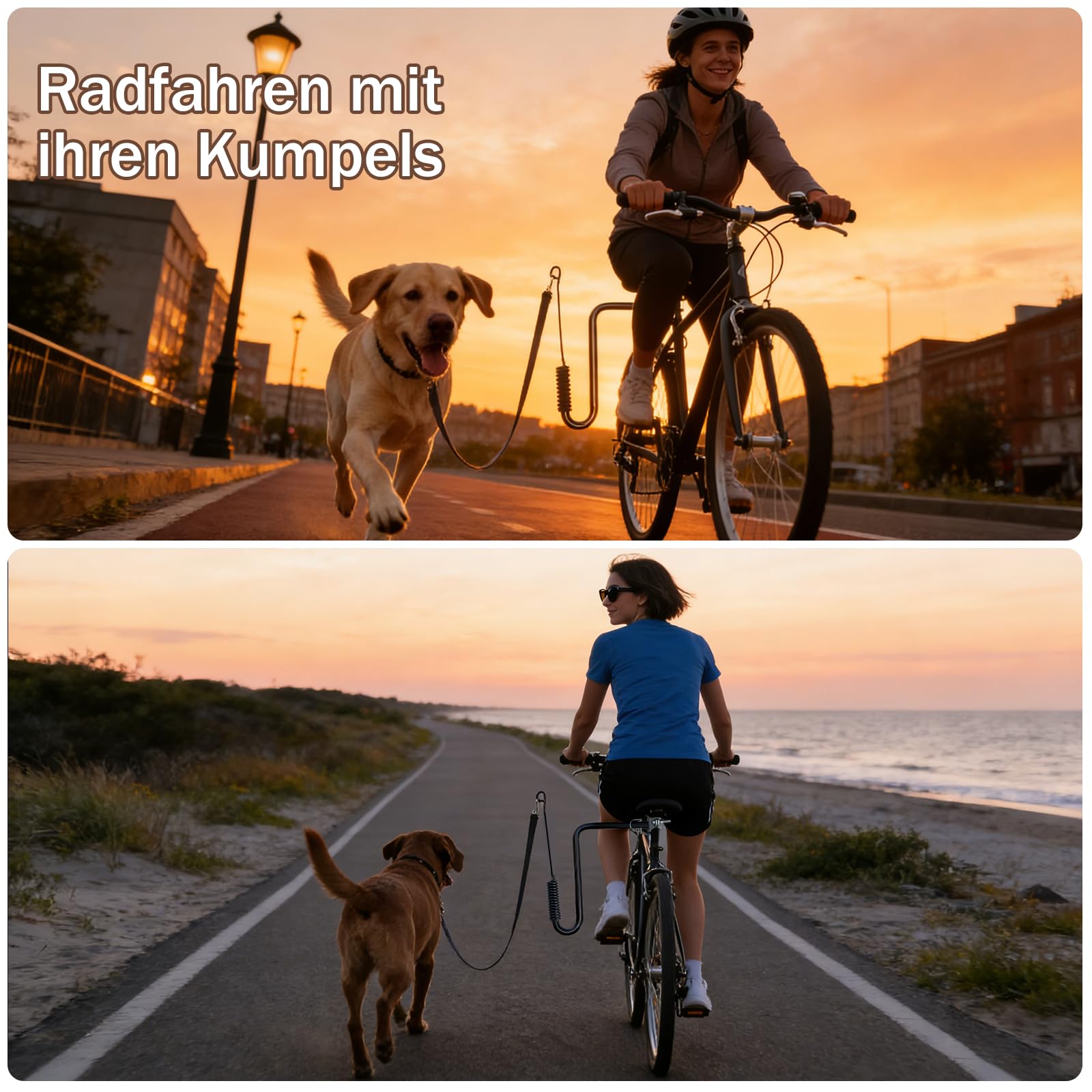 Laisse Velo Main Libre Chien, Attache Exercice pour Animaux de Compagnie pour Promener, Courir, Faire du Sport