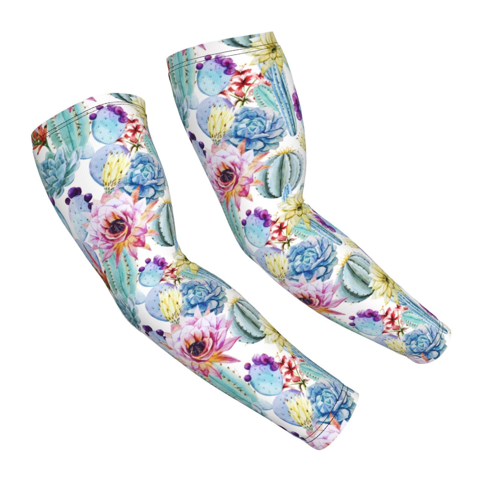Salelf Cactus1 Arm Sleeves Cooling UV Sun Protection Sports Compression Sleeves for Men Women Golf Basketball Arm Sleeves